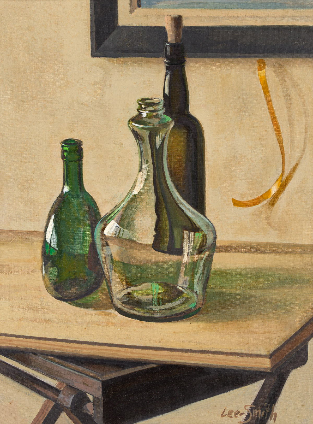 HUGHIE LEE-SMITH (1915 - 1999) Untitled (Still Life with Three Wine Bottles).